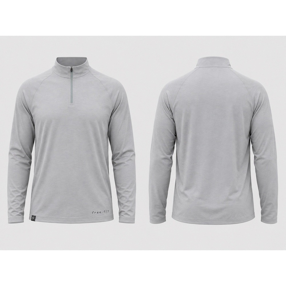 Free Fly Quarter Zip Pullover Mens L Light Green Bamboo Blend